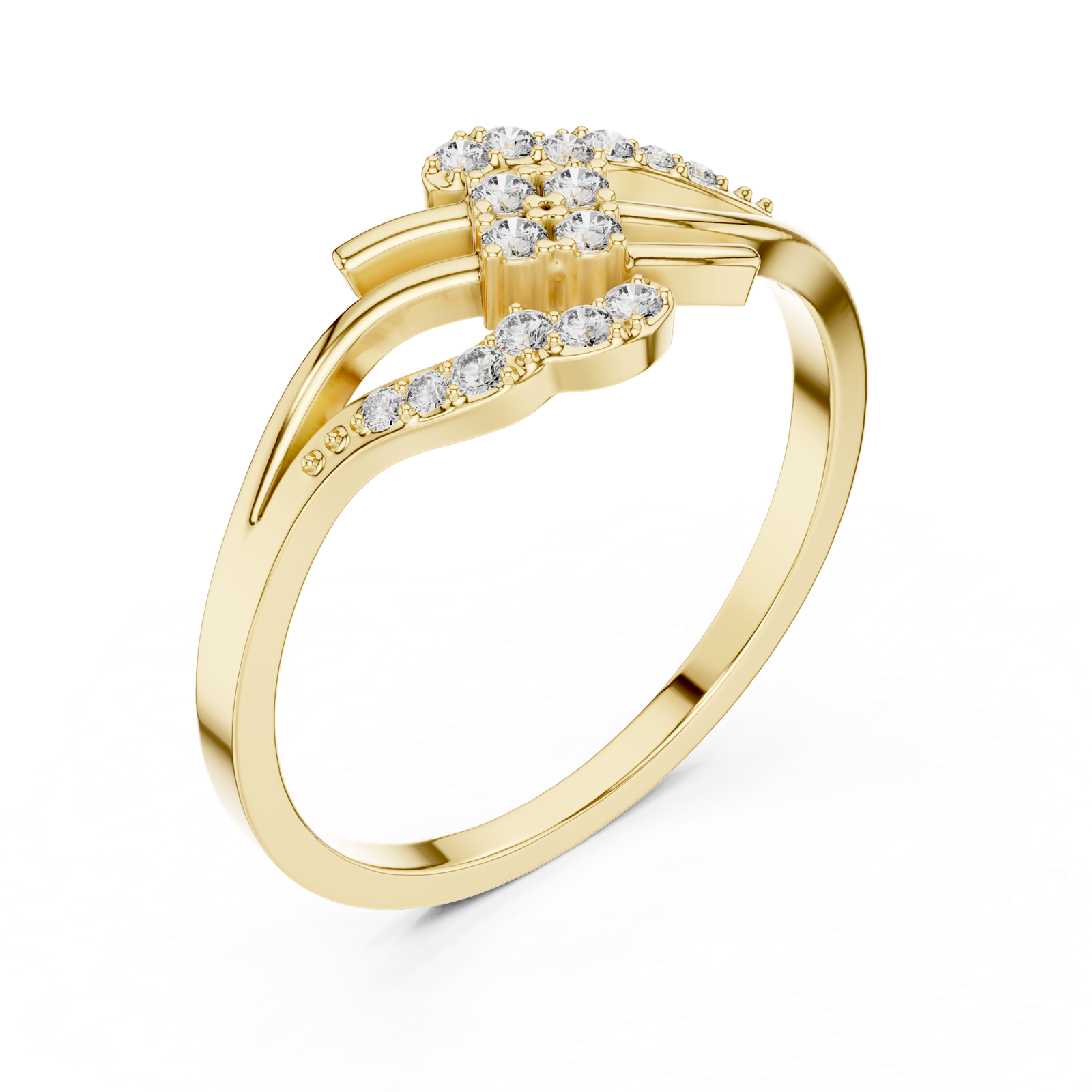 Gold Ring DR-6301, Yellow Gold, view 2