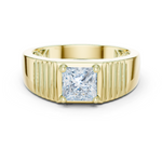 14K Solid Gold Lab Diamond Solitaire Ring, Yellow Gold