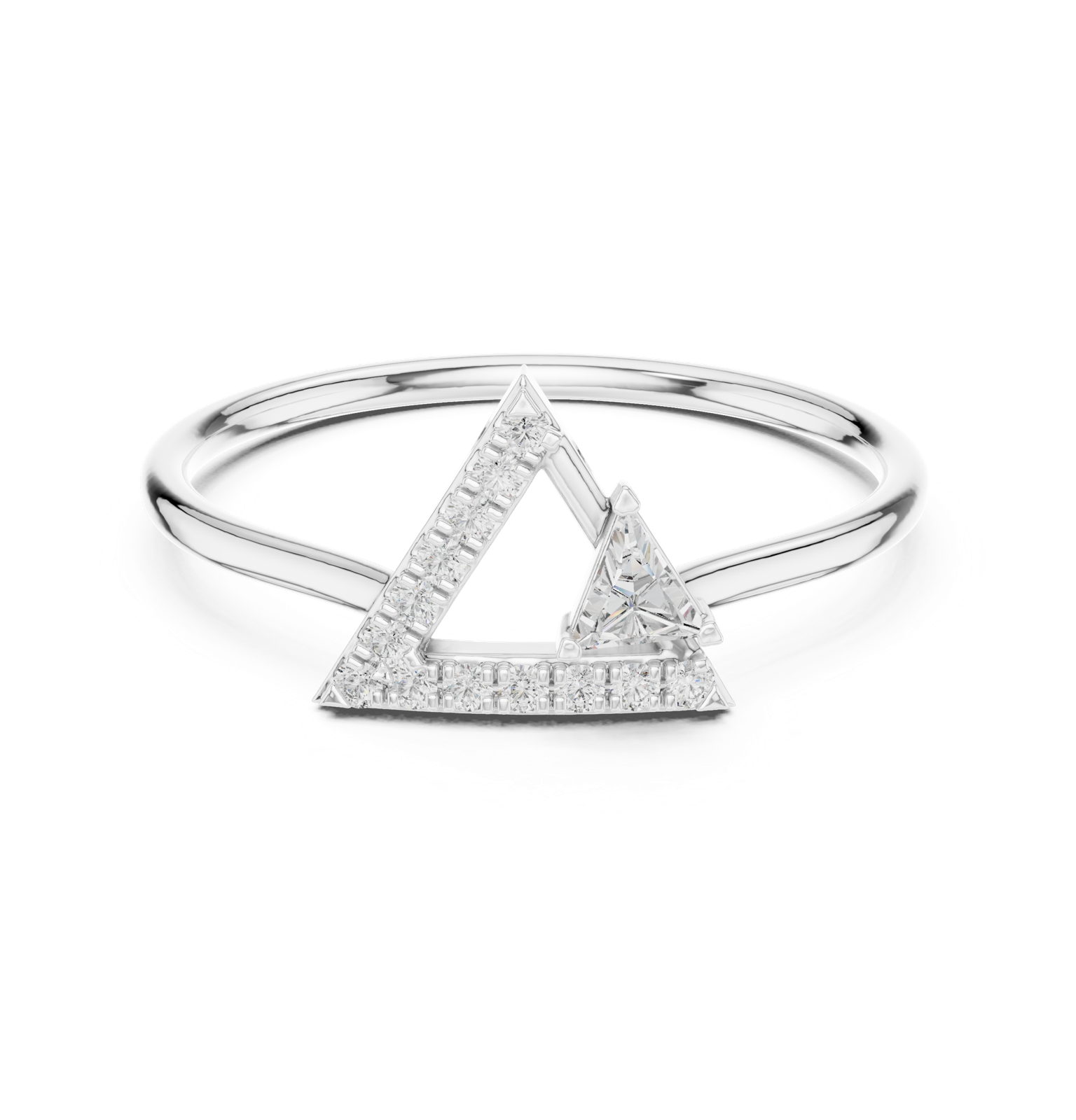 Gold Ring HLR-194, White Gold, view 4