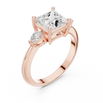 Gold Jewelry L35-66, Princess center stone, Rose Gold, view 2