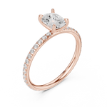 Gold Jewelry, Cushion center stone, Rose Gold, view 2