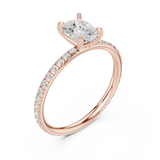 Gold Jewelry, Cushion center stone, Rose Gold, view 2