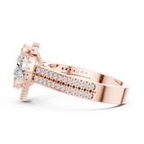 Gold Ring DDLR-341, Heart center stone, Rose Gold, view 3