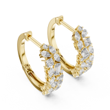 14K Solid Gold Lab Diamond Huggie Earrings, Yellow Gold, view 2