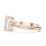 Gold Jewelry, Emerald center stone, Rose Gold, view 3