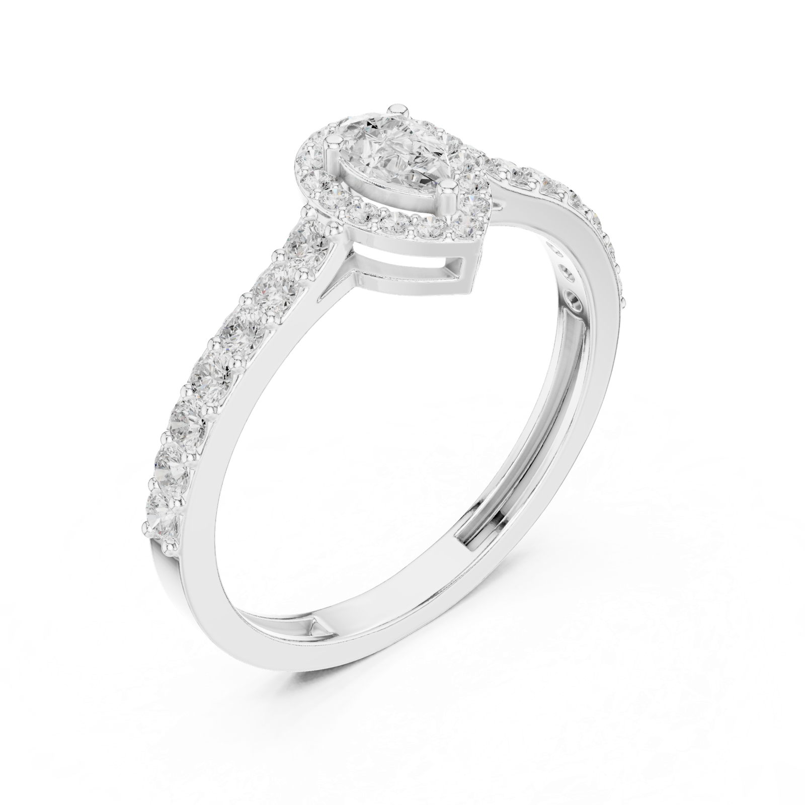 Gold Ring JLR-102, White Gold, view 2