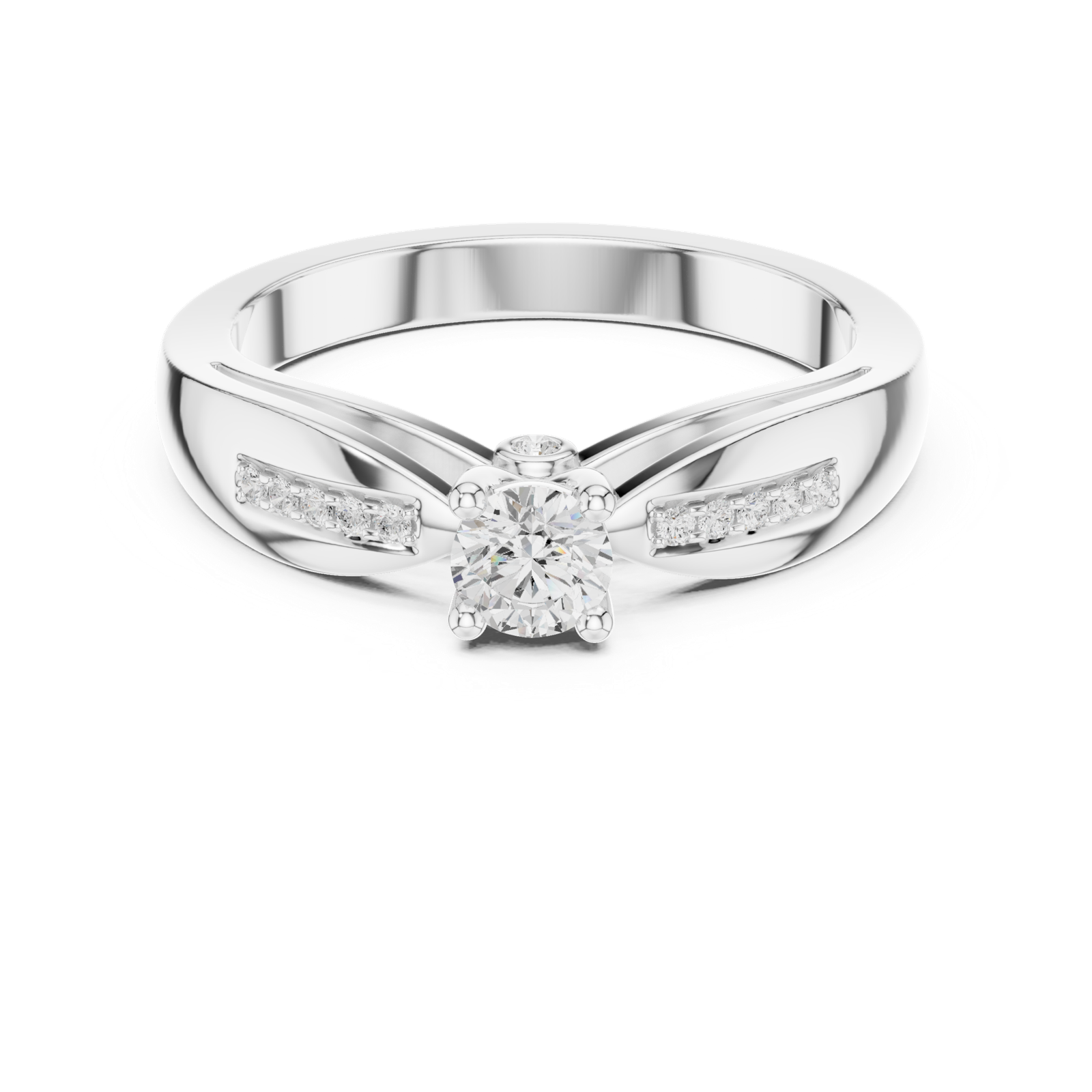 Gold Ring DDLR-839, White Gold, view 4