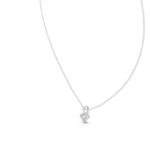 14K Solid Gold Lab Diamond Solitaire Pendant Necklace, White Gold, view 2