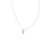 14K Solid Gold Lab Diamond Solitaire Pendant Necklace, White Gold, view 2