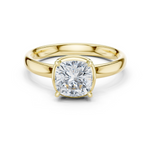 Gold Jewelry, Cushion center stone, Yellow Gold