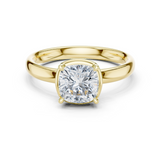 Gold Jewelry, Cushion center stone, Yellow Gold
