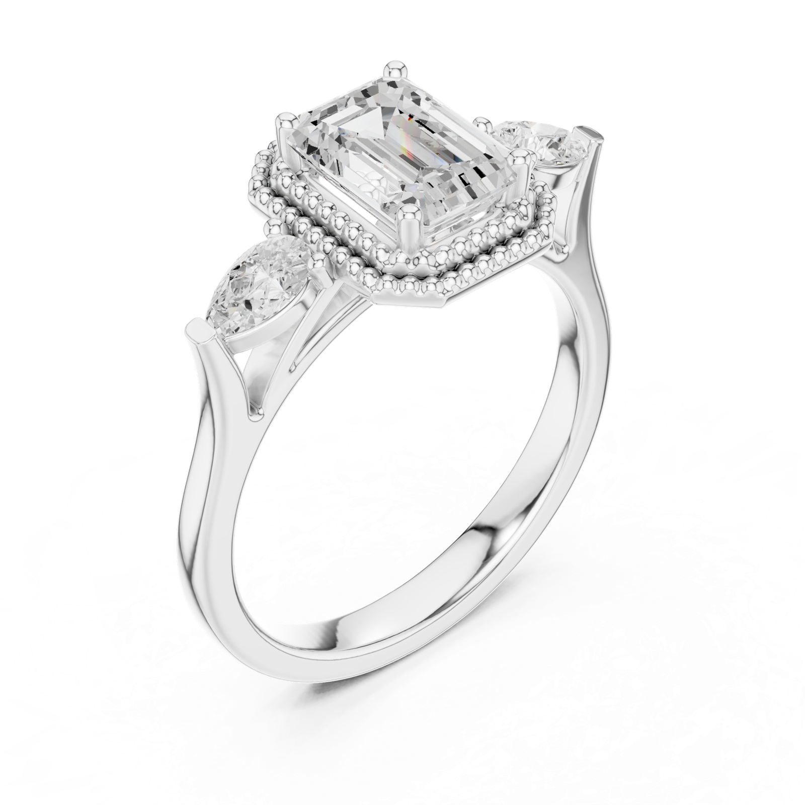 Gold Ring DDLR-274, White Gold, view 2