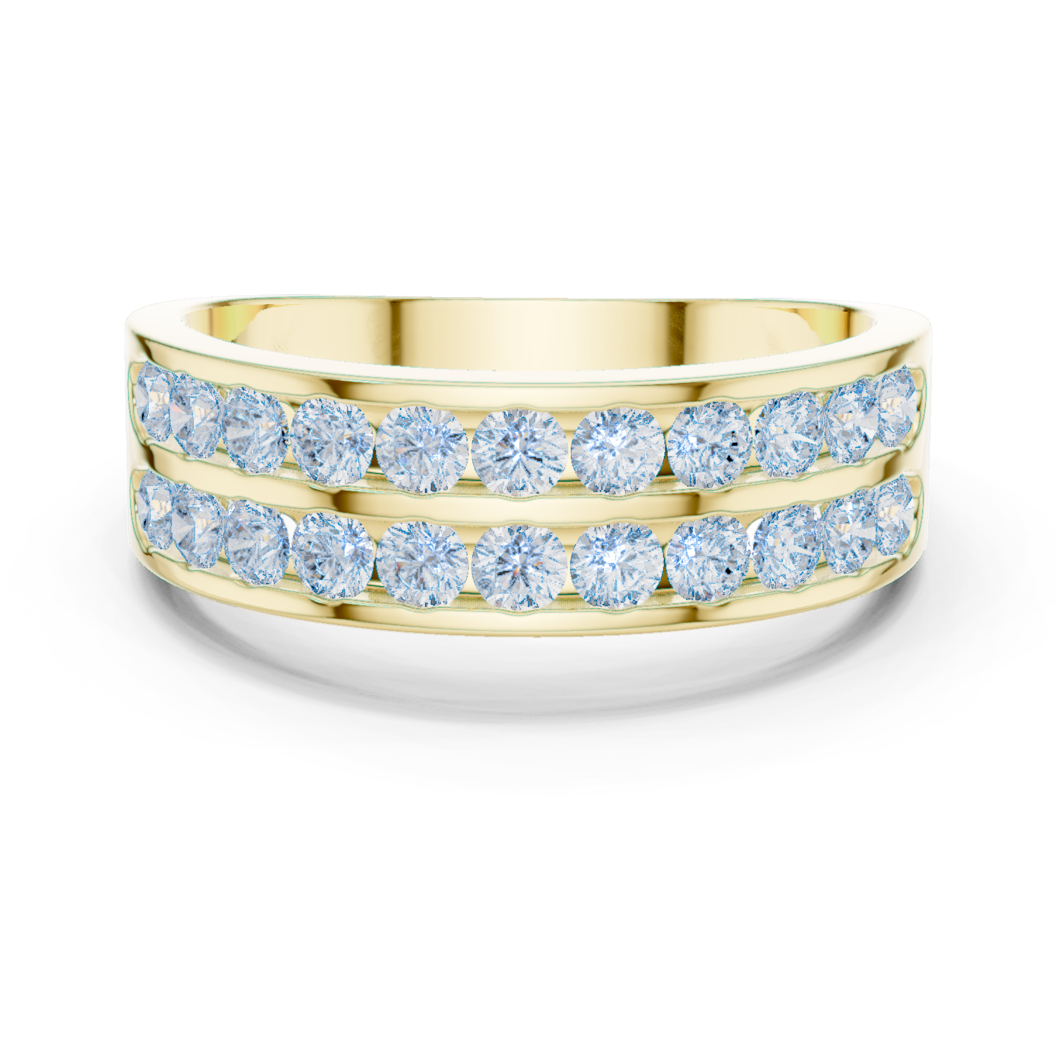 14K Solid Gold Lab Diamond Eternity Ring, Yellow Gold