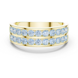 14K Solid Gold Lab Diamond Eternity Ring, Yellow Gold