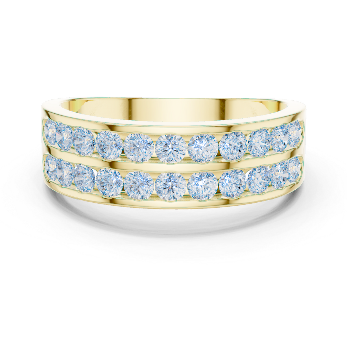 14K Solid Gold Lab Diamond Eternity Ring, Yellow Gold