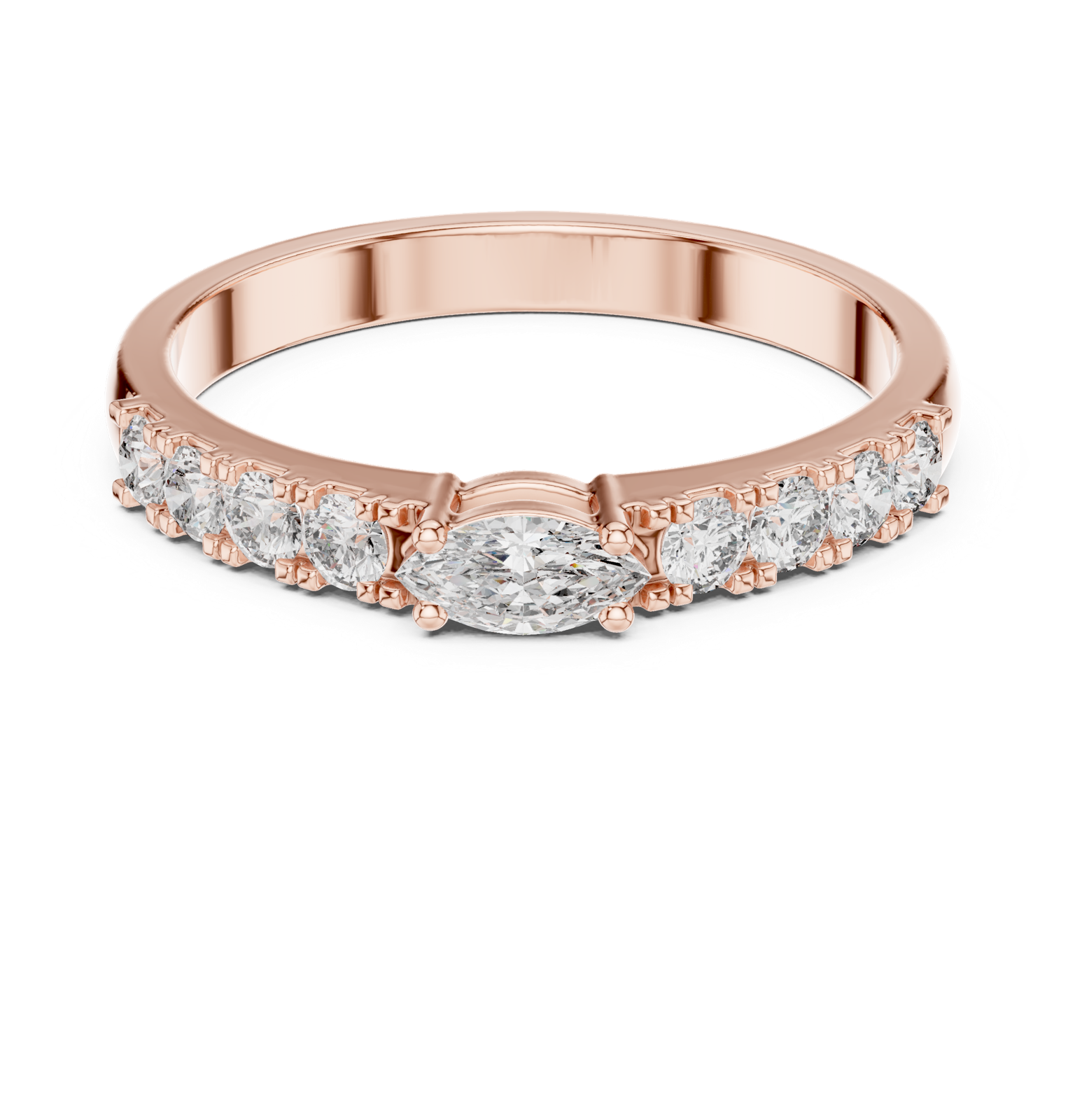 Gold Ring HLR-110, Rose Gold, view 4