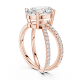 Gold Jewelry L36-25, Oval center stone, Rose Gold, view 1