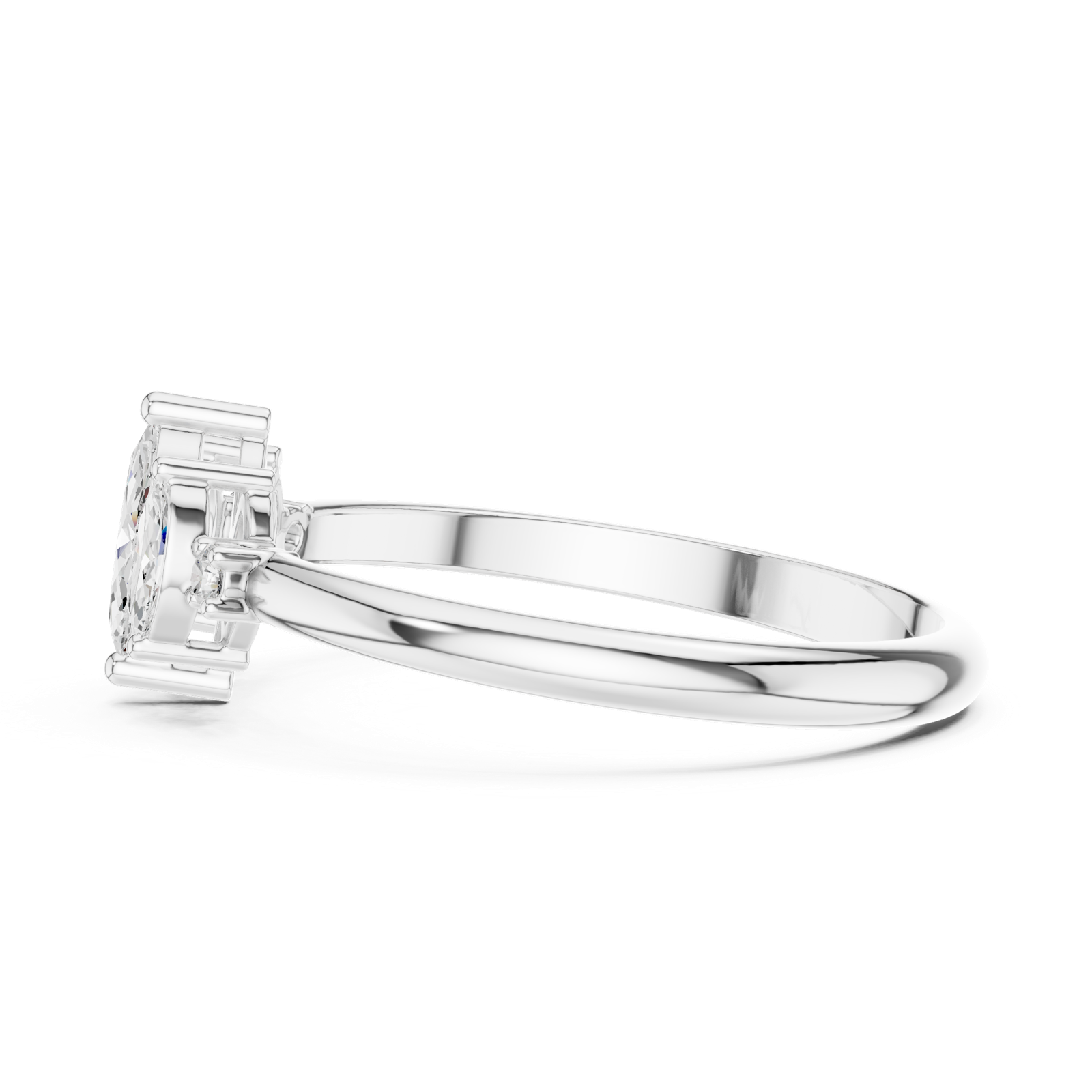 Gold Ring HLR-93, White Gold, view 3