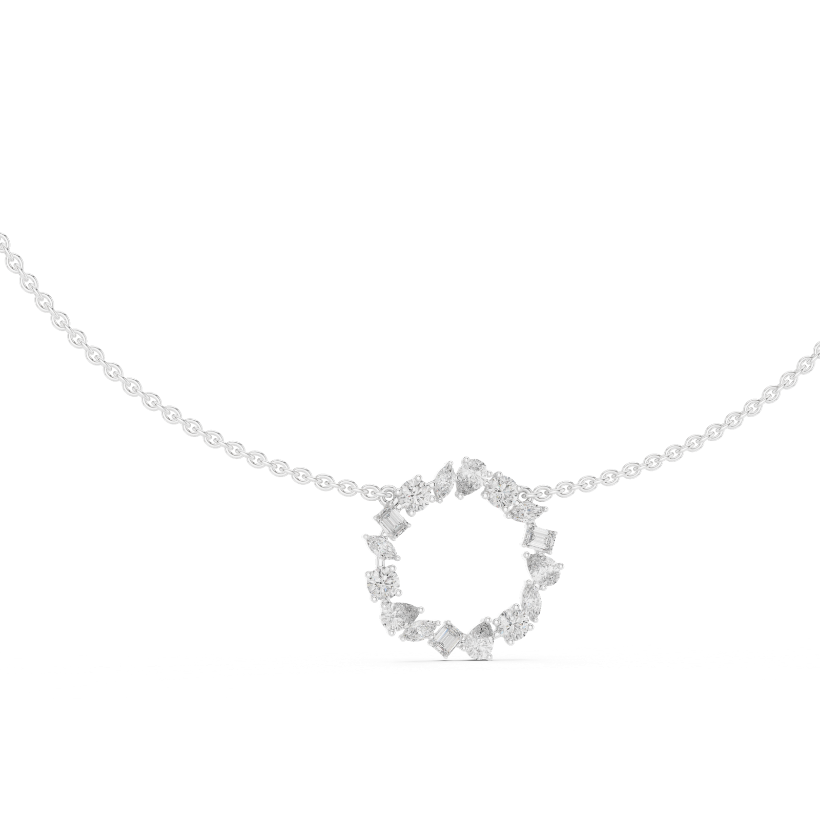 Gold Pendant GNK-0011, White Gold, view 1