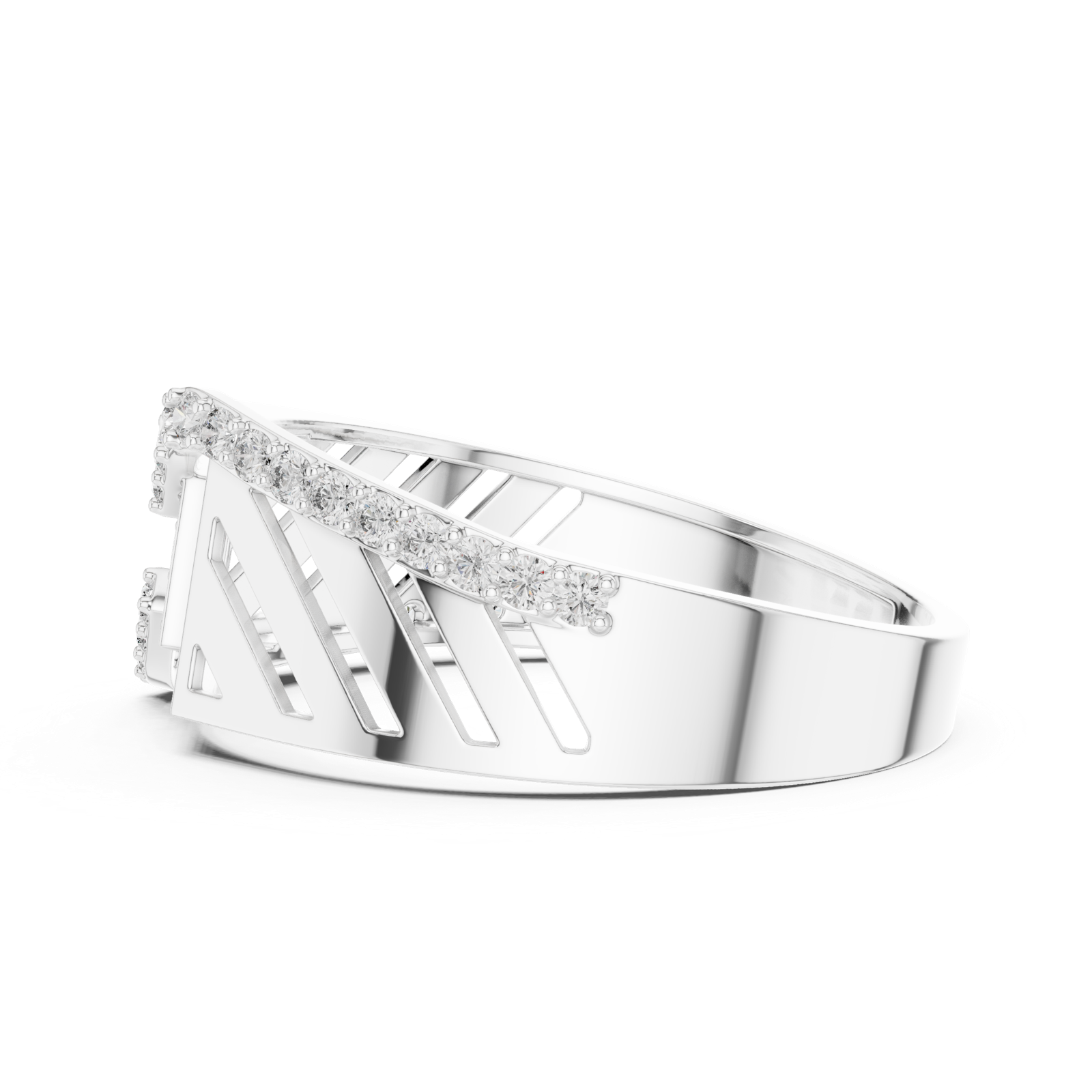 Gold Ring LR-01 (25), White Gold, view 3