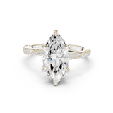 Gold Ring DDLR-167, Marquise center stone, White Gold