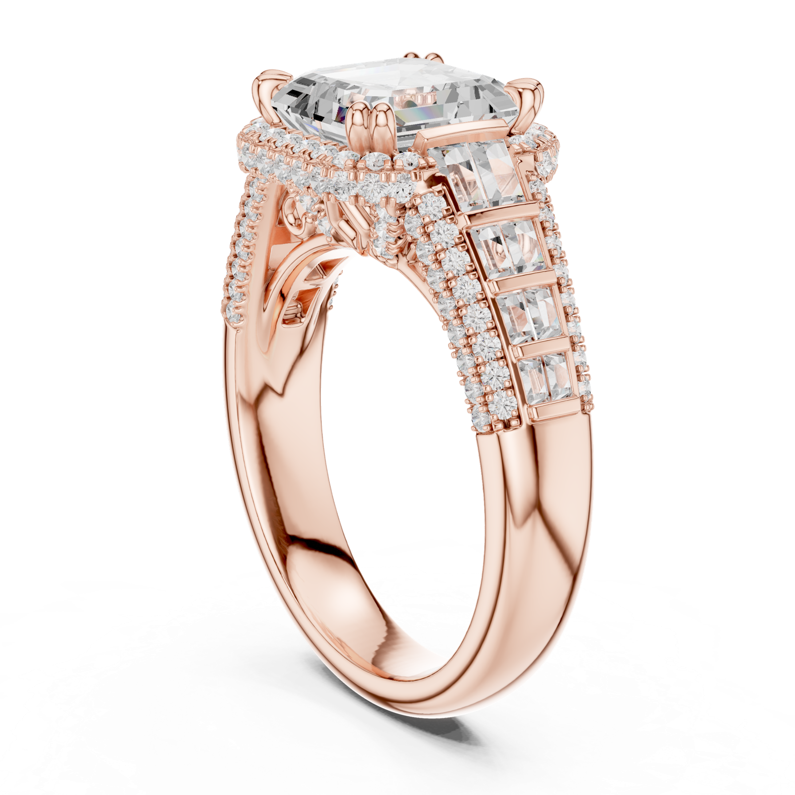 Gold Ring DDLR-262, Rose Gold, view 1