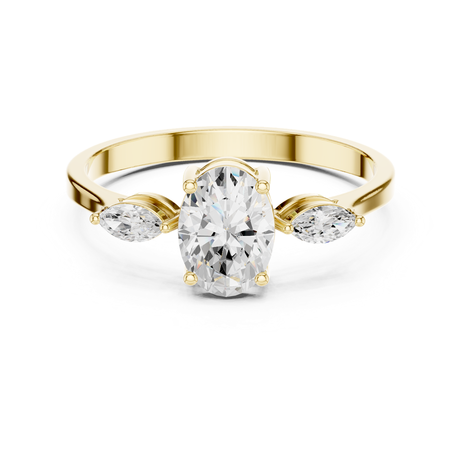 Gold Ring HLR-45, Yellow Gold, view 4