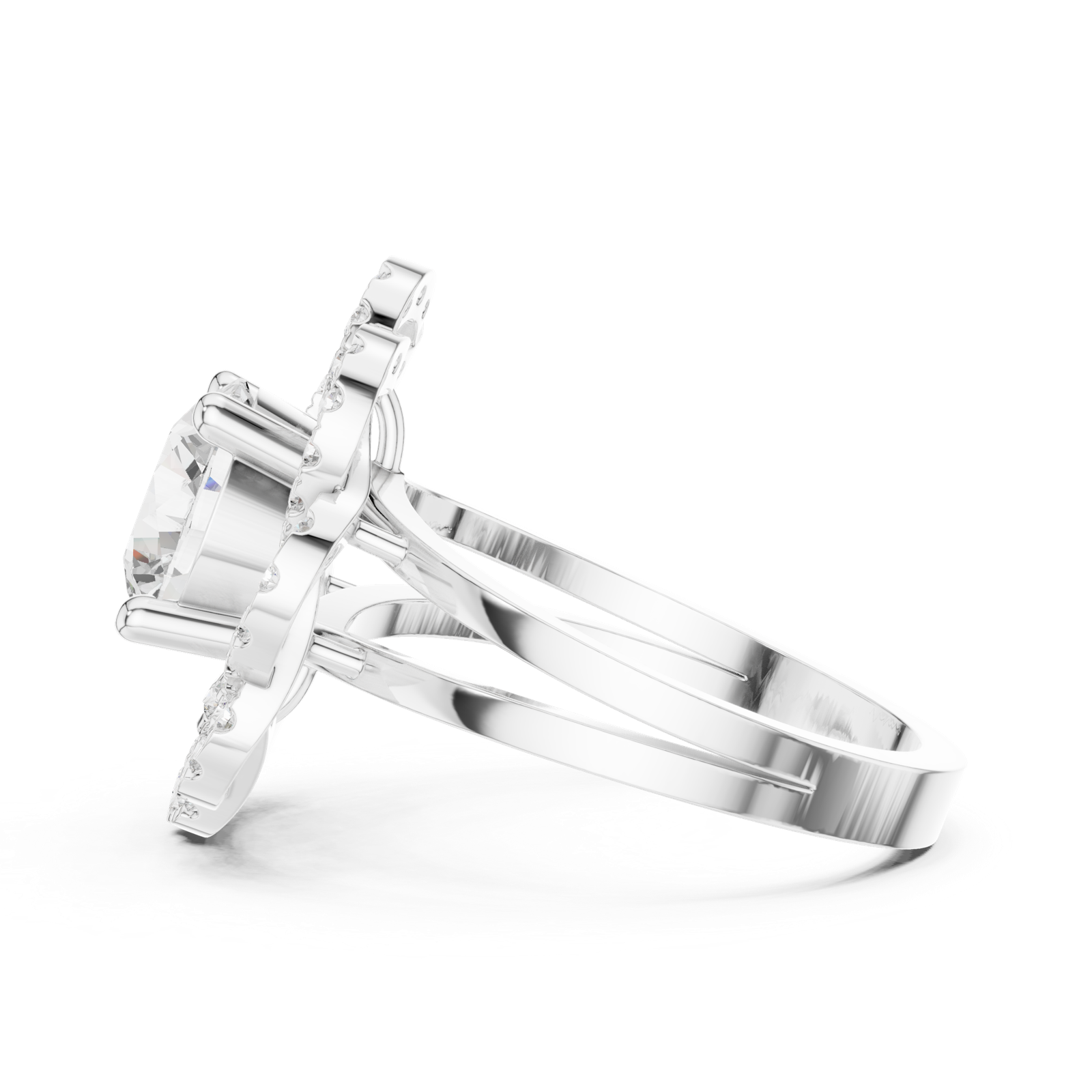 Gold Ring DDLR-404, White Gold, view 3