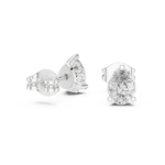 14K Solid Gold Lab Diamond Stud Earrings, White Gold, view 1