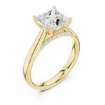 Gold Jewelry L36-18, Princess center stone, Yellow Gold, view 2