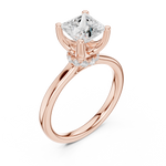 Gold Ring DDLR-176, Princess center stone, Rose Gold, view 2