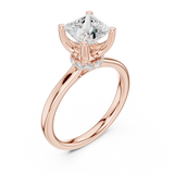 Gold Ring DDLR-176, Princess center stone, Rose Gold, view 2