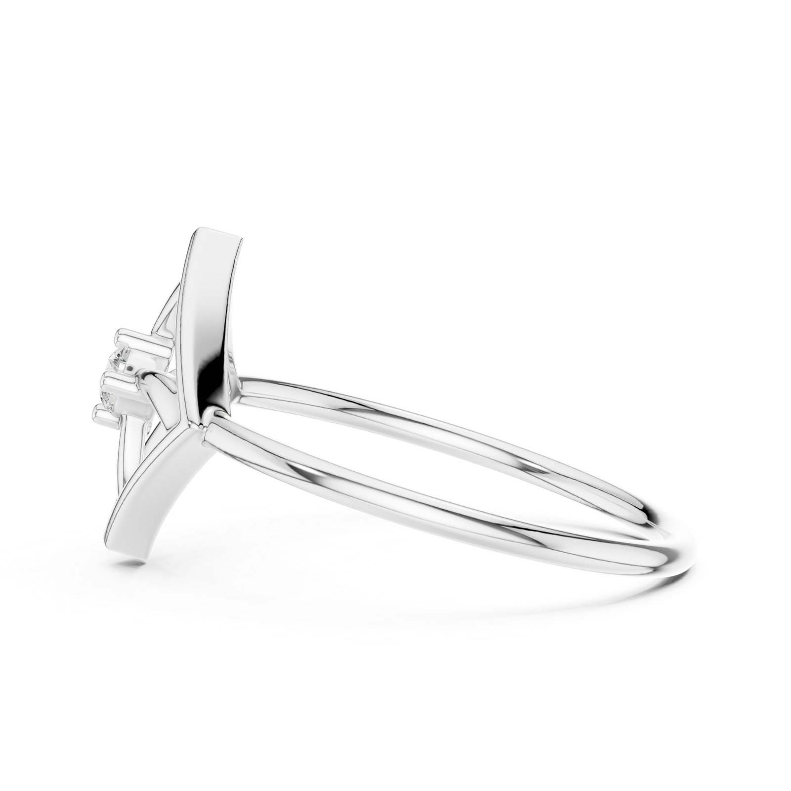 Gold Ring DR-6250, White Gold, view 3