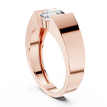 14K Solid Gold Lab Diamond Signet Ring, Rose Gold, view 1