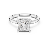 Gold Ring DDLR-163, Princess center stone, White Gold, view 4