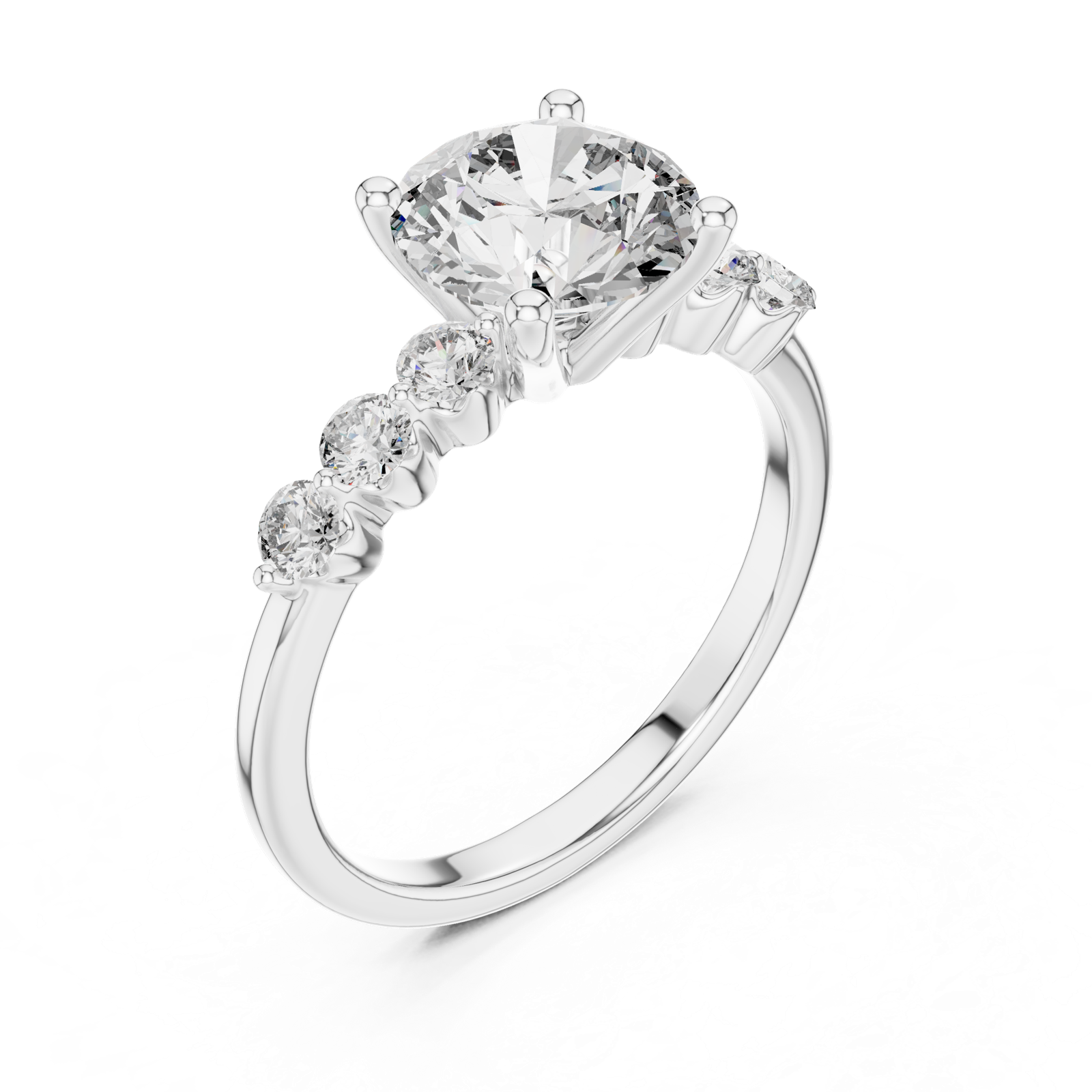 Gold Ring DDLR-151, White Gold, view 2