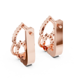 14K Solid Gold Lab Diamond Drop Earrings, Rose Gold, view 3
