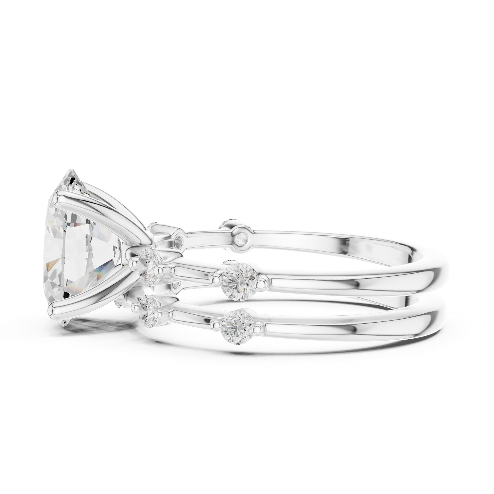 Gold Ring DDLR-441, White Gold, view 3