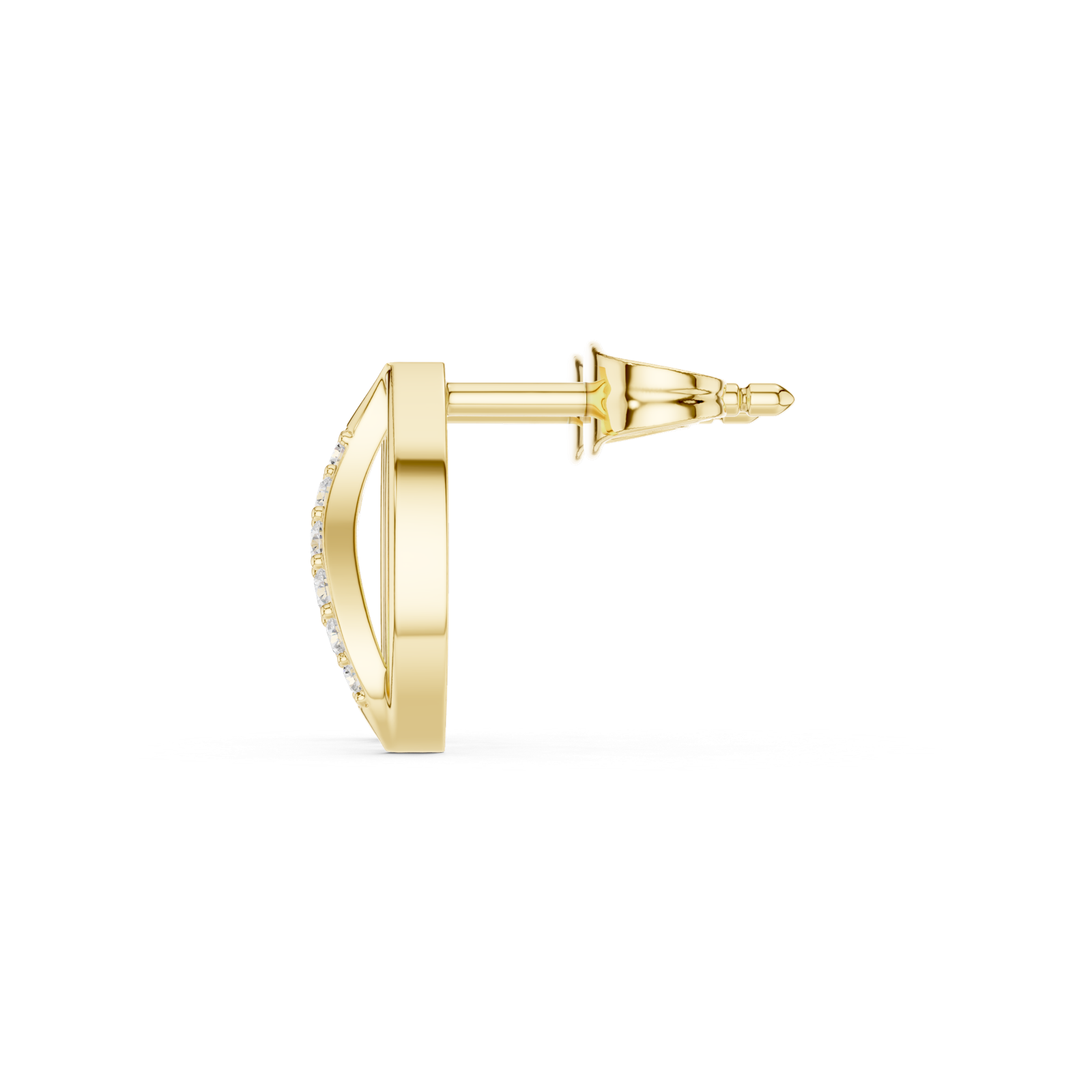 Gold Earrings SBER(26), Yellow Gold, view 3