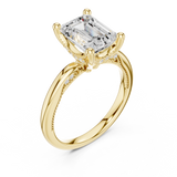 Gold Ring, Emerald center stone, Yellow Gold, view 2