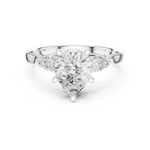 Gold Ring DDLR-284, Pear center stone, White Gold, view 4
