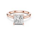 Gold Ring DDLR-163, Princess center stone, Rose Gold, view 4