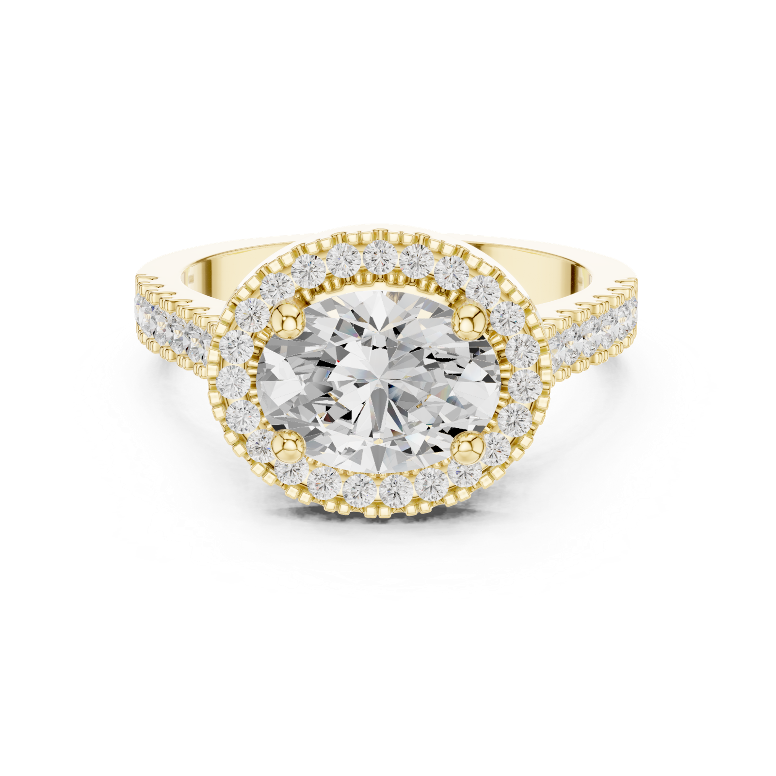 Gold Ring DDLR-322, Yellow Gold, view 4