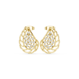 14K Solid Gold Lab Diamond Leaf Cluster Earrings, Yellow Gold