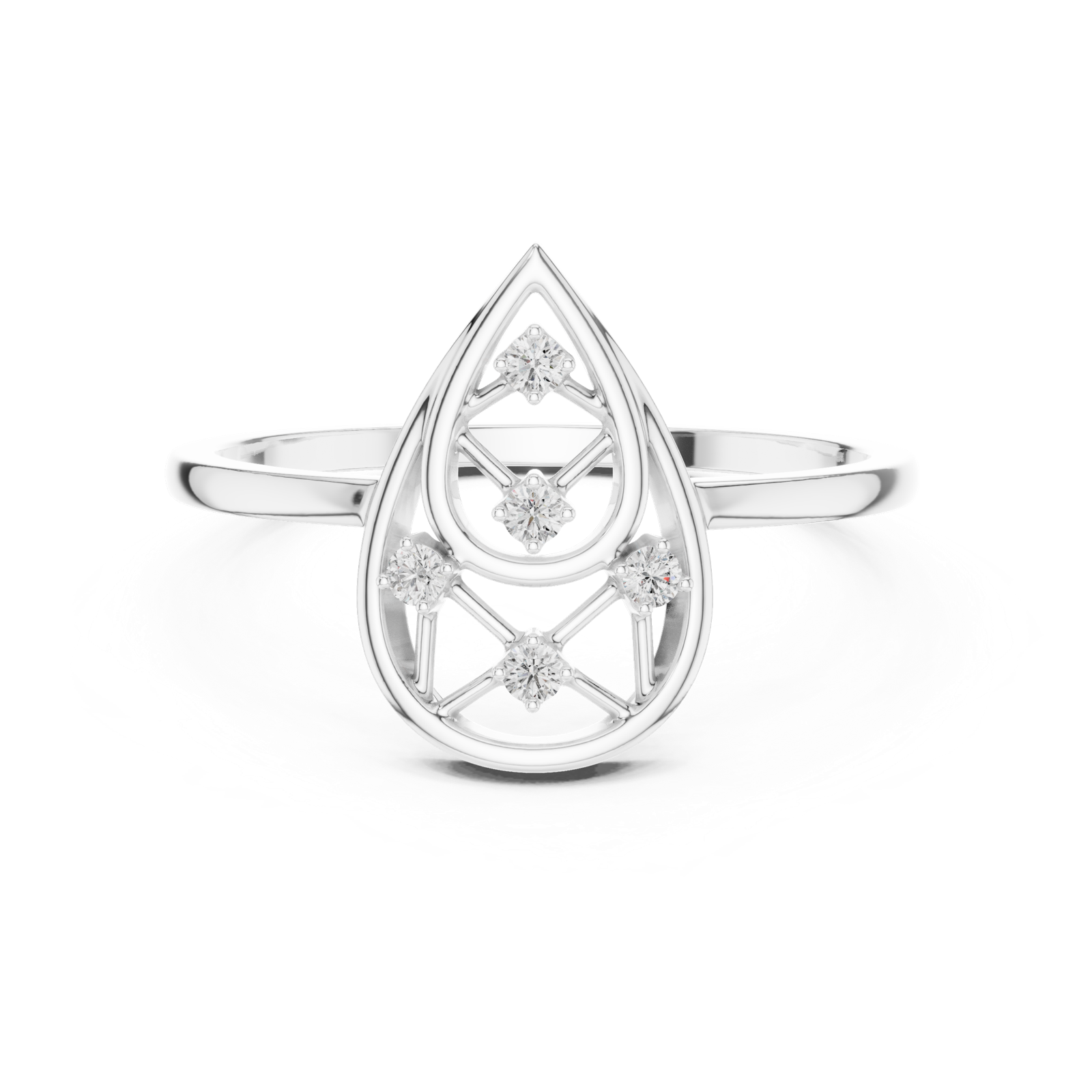 Gold Ring DR-6235, White Gold