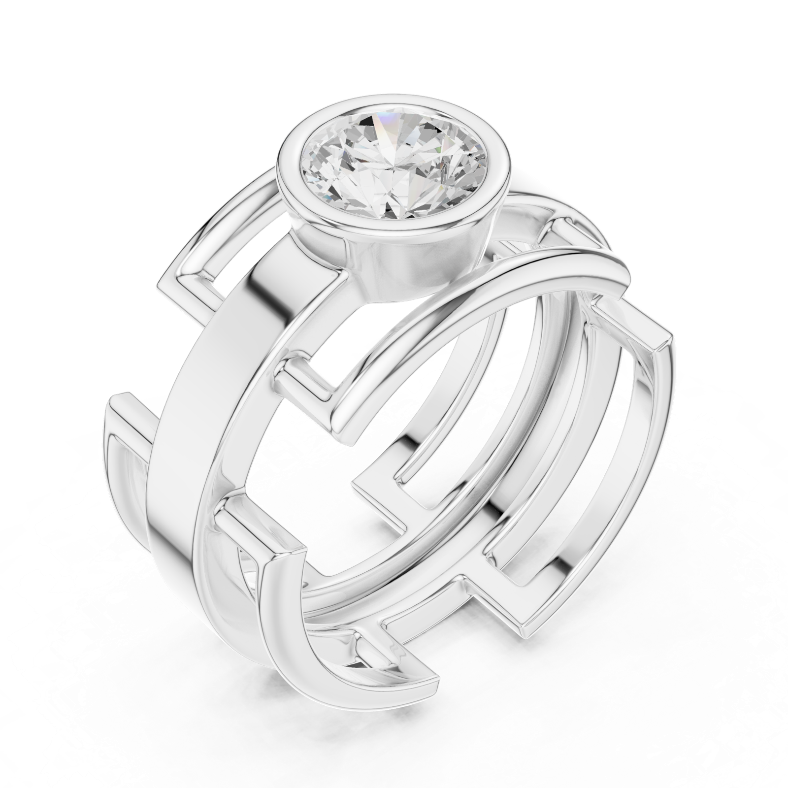 Gold Ring SBMR(6), White Gold, view 2