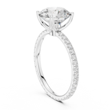 Gold Jewelry L36-16, Round center stone, White Gold, view 1