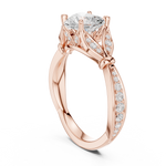 Gold Ring DDLR-257, Heart center stone, Rose Gold, view 1