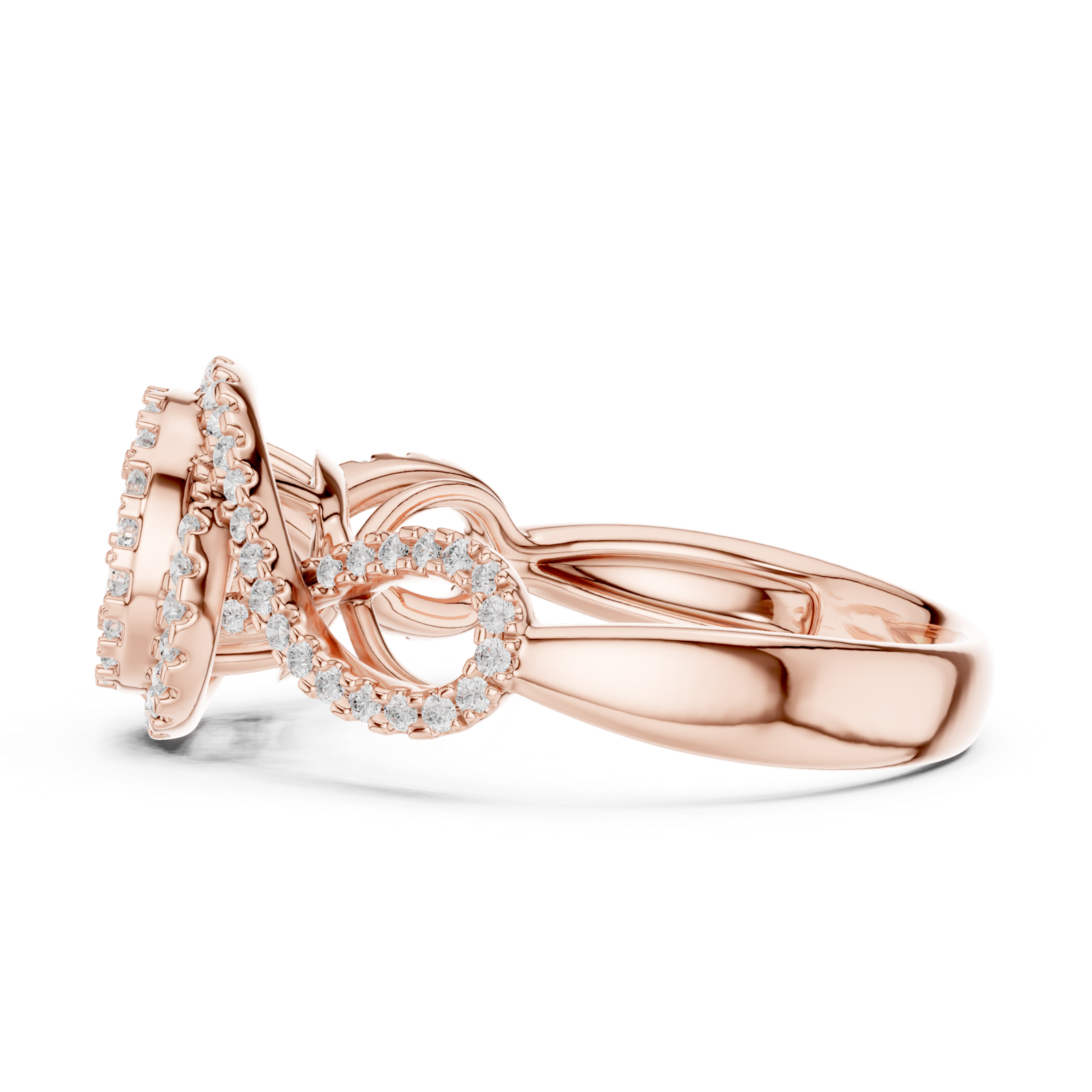 Gold Ring DDLR-757, Rose Gold, view 3