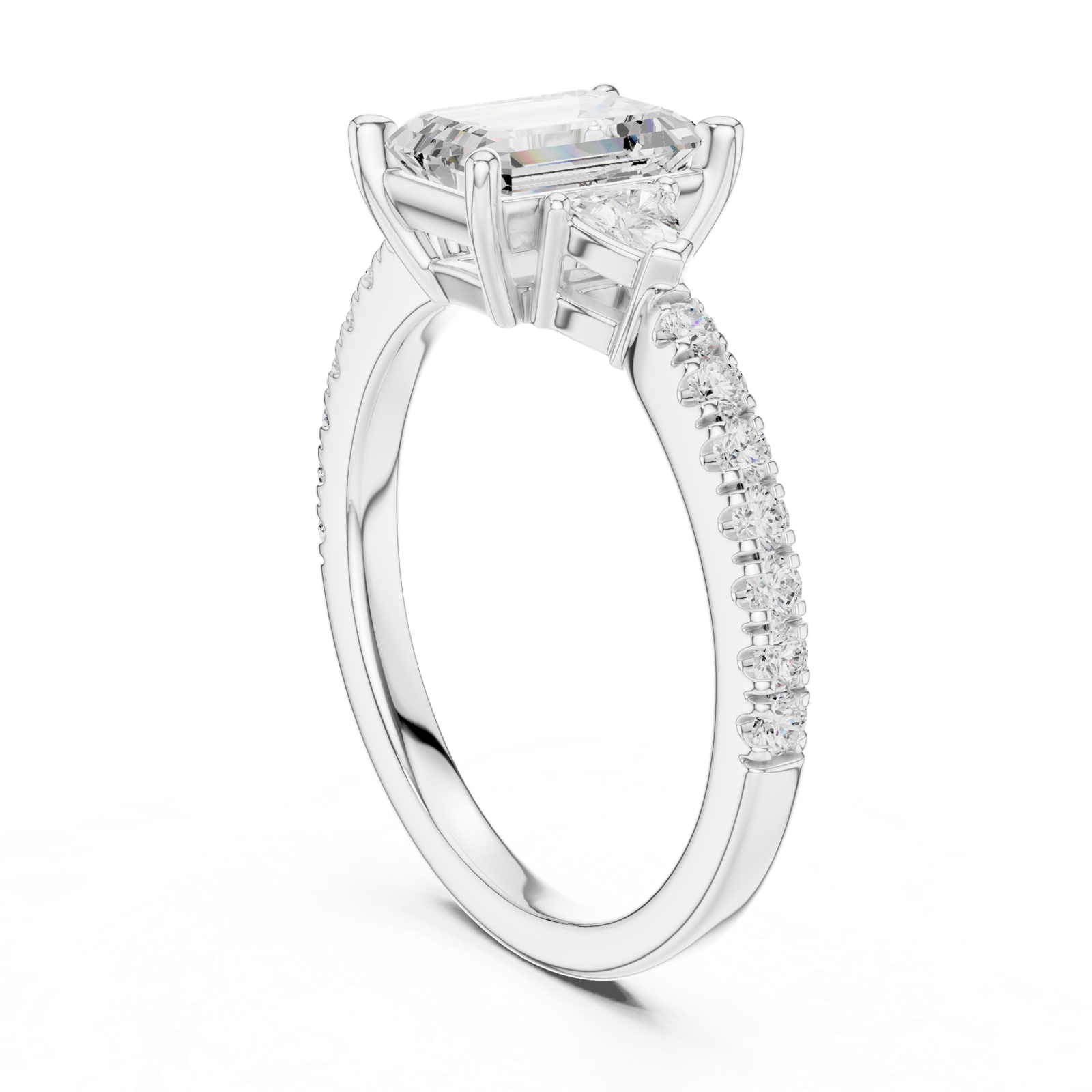 Gold Ring DDLR-857, White Gold, view 1